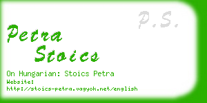 petra stoics business card